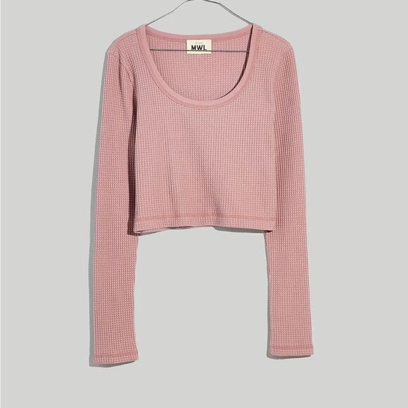 Madewell MWL 2022 Waffle Long-Sleeve Crop Tee Small - Picture 6 of 12
